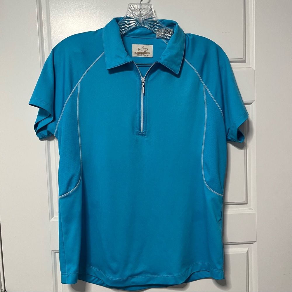 EP Pro Tour Tech Golf Top & Long Short Set Top M Pants 10 Aqua Color